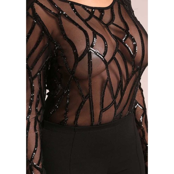 black sequin bodysuit - Picture 3 of 5